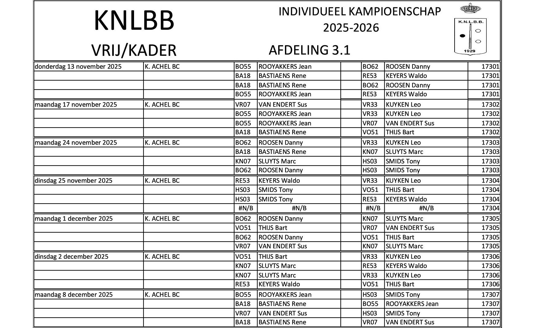 Ind kader en vrij 25 263 genummerd